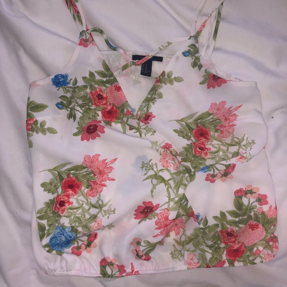 White floral tank top